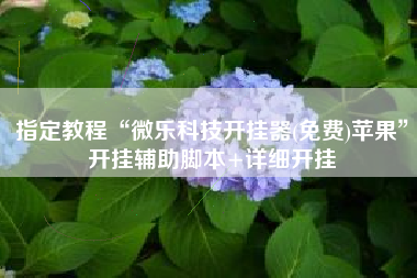 指定教程“微乐科技开挂器(免费)苹果”开挂辅助脚本+详细开挂