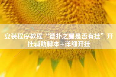 安装程序教程“德扑之星是否有挂”开挂辅助脚本+详细开挂