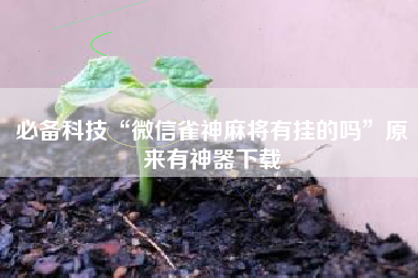 必备科技“微信雀神麻将有挂的吗”原来有神器下载