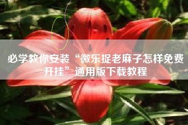 必学教你安装“微乐捉老麻子怎样免费开挂”通用版下载教程