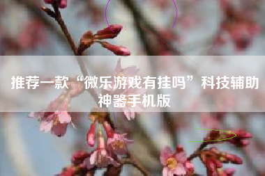 推荐一款“微乐游戏有挂吗”科技辅助神器手机版
