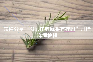 软件分享“微乐江苏麻将有挂吗	”开挂详细教程