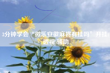 3分钟学会“微乐安徽麻将有挂吗	”开挂(透视)辅助