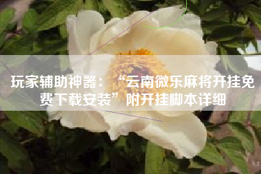 玩家辅助神器：“云南微乐麻将开挂免费下载安装	”附开挂脚本详细