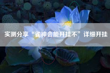 实测分享“雀神会能开挂不”详细开挂