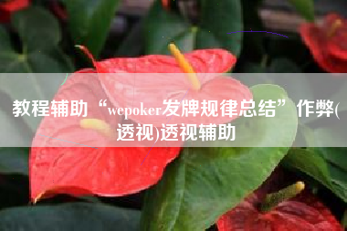 教程辅助“wepoker发牌规律总结	”作弊(透视)透视辅助