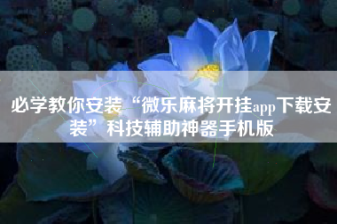 必学教你安装“微乐麻将开挂app下载安装”科技辅助神器手机版