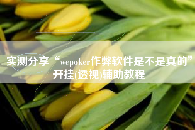 实测分享“wepoker作弊软件是不是真的”开挂(透视)辅助教程