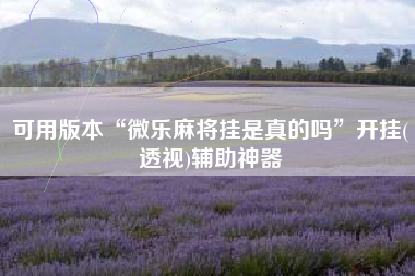 可用版本“微乐麻将挂是真的吗”开挂(透视)辅助神器