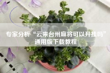 专家分析“云来台州麻将可以开挂吗”通用版下载教程