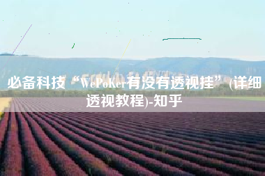 必备科技“WePoKer有没有透视挂	”(详细透视教程)-知乎