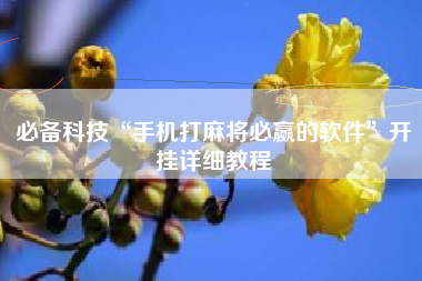 必备科技“手机打麻将必赢的软件”开挂详细教程