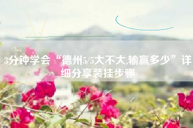 3分钟学会“德州5/5大不大,输赢多少”详细分享装挂步骤