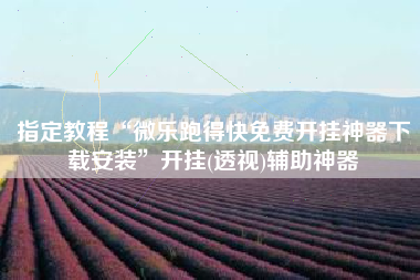 指定教程“微乐跑得快免费开挂神器下载安装”开挂(透视)辅助神器