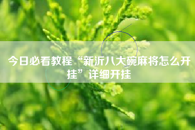 今日必看教程“新沂八大碗麻将怎么开挂”详细开挂