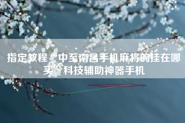指定教程“中至南昌手机麻将的挂在哪买”科技辅助神器手机