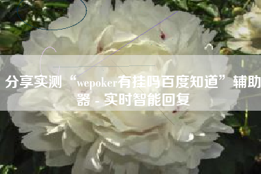 分享实测“wepoker有挂吗百度知道	”辅助器 - 实时智能回复