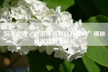 玩家必搜“趣游麻将可以开挂吗”揭秘透视辅助万能挂