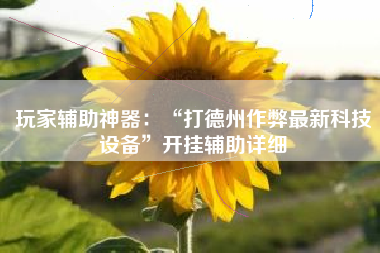 玩家辅助神器：“打德州作弊最新科技设备	”开挂辅助详细