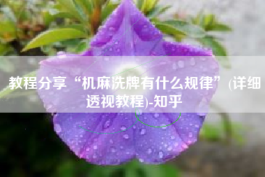 教程分享“机麻洗牌有什么规律”(详细透视教程)-知乎