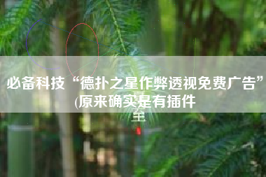 必备科技“德扑之星作弊透视免费广告”(原来确实是有插件