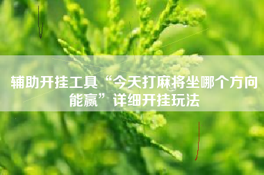 辅助开挂工具“今天打麻将坐哪个方向能赢”详细开挂玩法