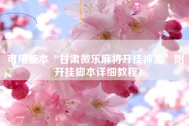 可用版本“甘肃微乐麻将开挂神器”附开挂脚本详细教程