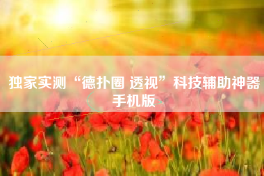 独家实测“德扑圈 透视”科技辅助神器手机版