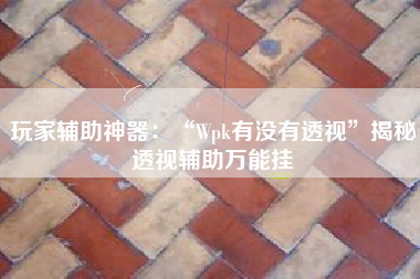 玩家辅助神器：“Wpk有没有透视”揭秘透视辅助万能挂