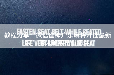 教程分享“微信雀神广东麻将开挂最新版”(原来确实是有插件)