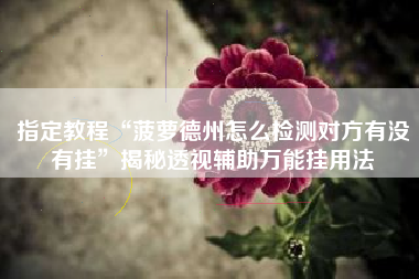 指定教程“菠萝德州怎么检测对方有没有挂”揭秘透视辅助万能挂用法