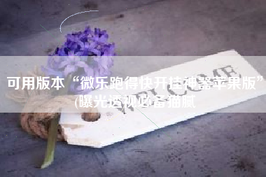 可用版本“微乐跑得快开挂神器苹果版”(曝光透视必备猫腻