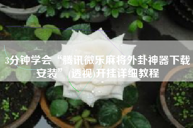 3分钟学会“腾讯微乐麻将外卦神器下载安装”(透视)开挂详细教程