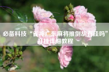 必备科技“雀神广东麻将推倒胡有挂吗”开挂详细教程