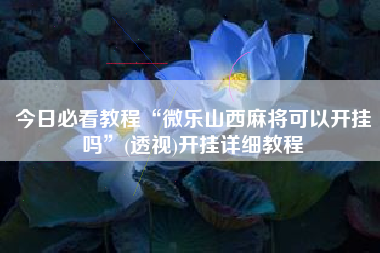 今日必看教程“微乐山西麻将可以开挂吗”(透视)开挂详细教程