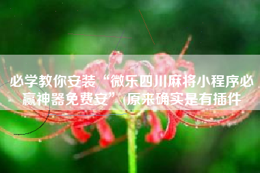 必学教你安装“微乐四川麻将小程序必赢神器免费安”(原来确实是有插件