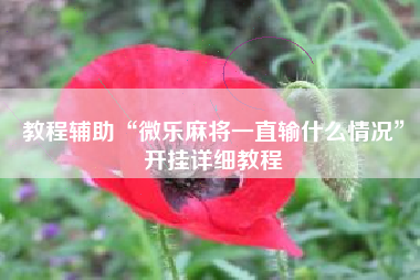 教程辅助“微乐麻将一直输什么情况	”开挂详细教程