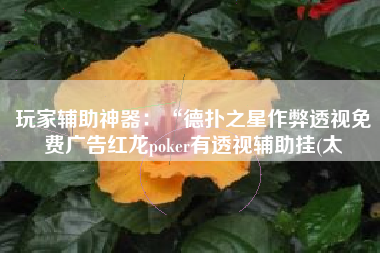 玩家辅助神器：“德扑之星作弊透视免费广告红龙poker有透视辅助挂(太