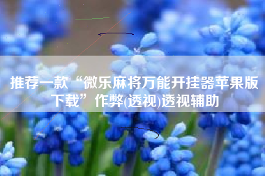推荐一款“微乐麻将万能开挂器苹果版下载”作弊(透视)透视辅助