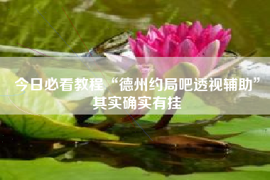 今日必看教程“德州约局吧透视辅助	”其实确实有挂