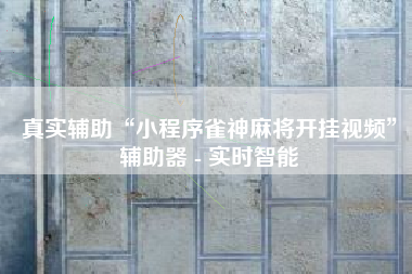 真实辅助“小程序雀神麻将开挂视频”辅助器 - 实时智能