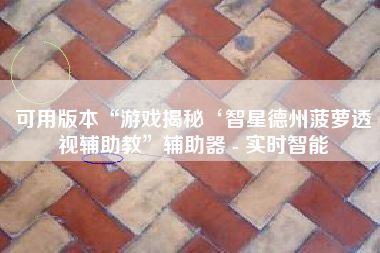 可用版本“游戏揭秘‘智星德州菠萝透视辅助教	”辅助器 - 实时智能