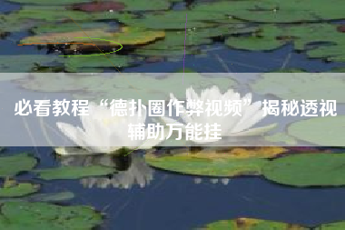 必看教程“德扑圈作弊视频”揭秘透视辅助万能挂