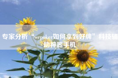 专家分析“wepoker如何拿到好牌”科技辅助神器手机