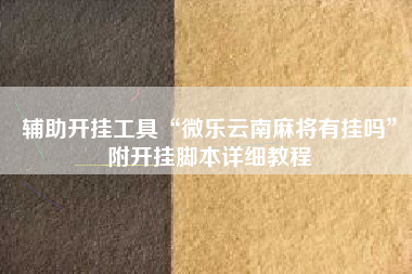 辅助开挂工具“微乐云南麻将有挂吗”附开挂脚本详细教程