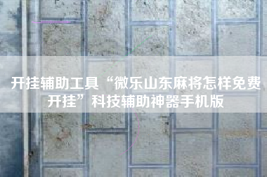 开挂辅助工具“微乐山东麻将怎样免费开挂”科技辅助神器手机版