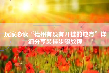 玩家必读“德州有没有开挂的地方	”详细分享装挂步骤教程