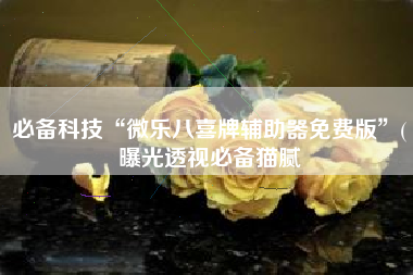 必备科技“微乐八喜牌辅助器免费版”(曝光透视必备猫腻