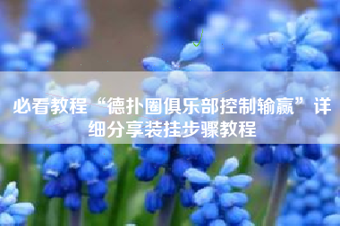 必看教程“德扑圈俱乐部控制输赢	”详细分享装挂步骤教程