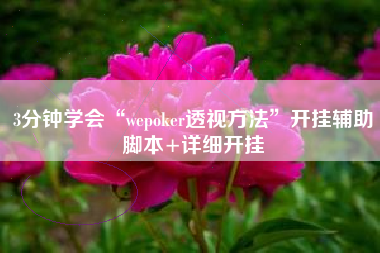 3分钟学会“wepoker透视方法	”开挂辅助脚本+详细开挂